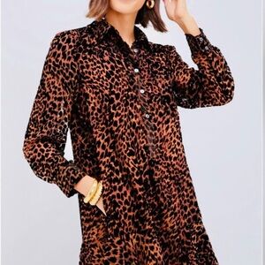 Tuckernuck Callahan  Long-Sleeve Shirt Dress in Brown and Black